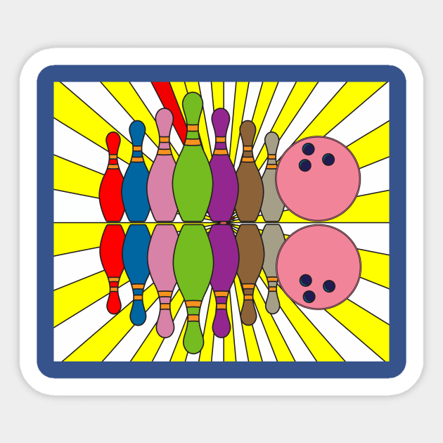 Destroy Pin Bowling Skittles Ball Sticker by flofin